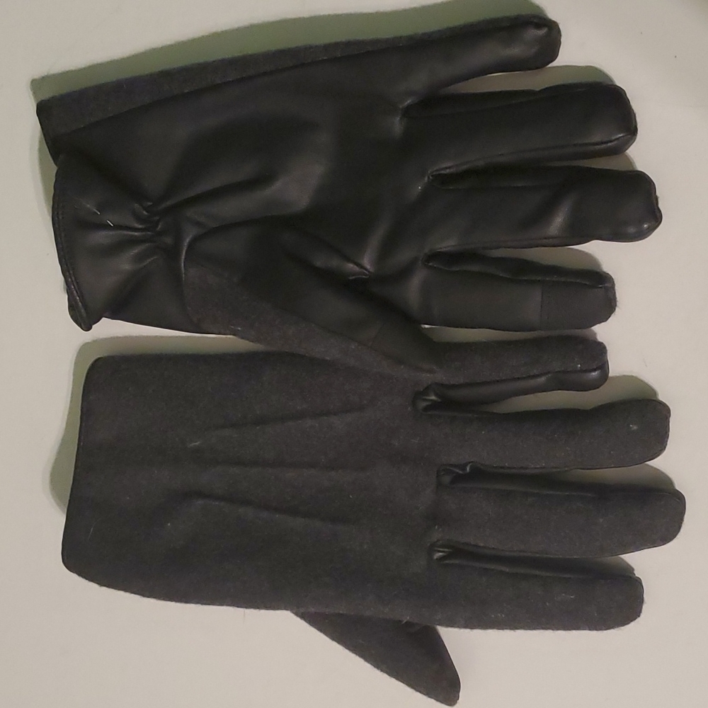 Apt 9 men's M/L black & grey wool blend winter gloves